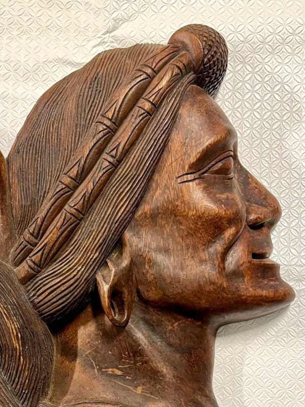 Original Antique Tobacco Sign; Native American Indian; Heavy Hand Carved Plaque - Image 4