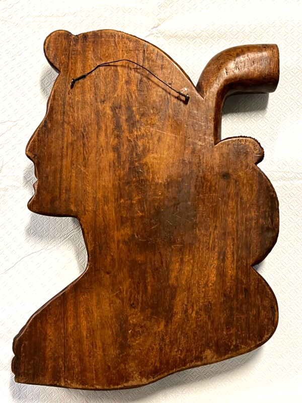 Original Antique Tobacco Sign; Native American Indian; Heavy Hand Carved Plaque - Image 8