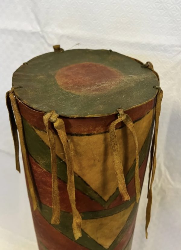 Original Native American Indian Parfleche Cylinder; Extra Large; Late 1800s - Image 3