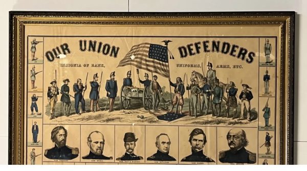 Antique Original Civil War Poster of Union Generals; 1862; Framed; Ultra Rare - Image 4