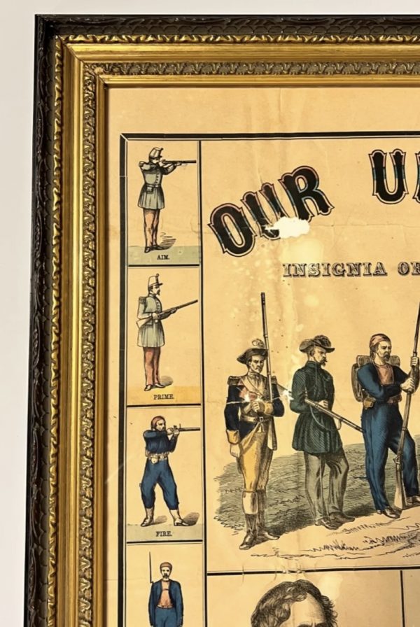 Antique Original Civil War Poster of Union Generals; 1862; Framed; Ultra Rare - Image 2