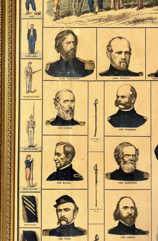 Antique Original Civil War Poster of Union Generals; 1862; Framed; Ultra Rare - Image 7