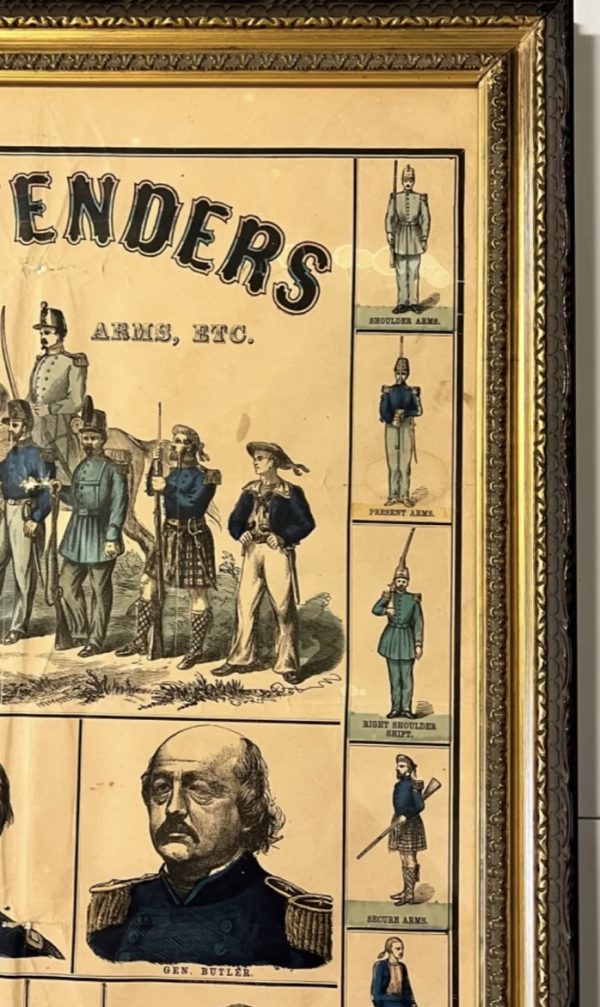 Antique Original Civil War Poster of Union Generals; 1862; Framed; Ultra Rare - Image 6