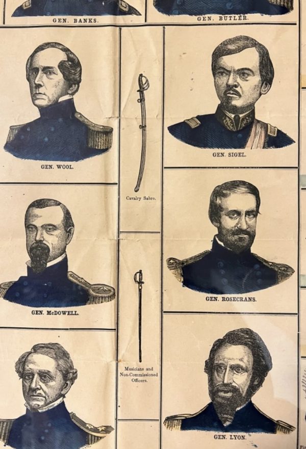 Antique Original Civil War Poster of Union Generals; 1862; Framed; Ultra Rare - Image 8