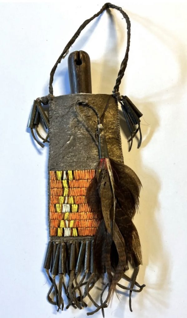 Vintage Indian Quills Knife; Native American Sheath Plus Knife; Lot 3