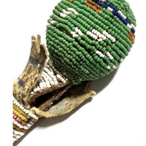 Original Antique Native American Indian Beaded Ceremonial Skull Crusher/Coup Stk