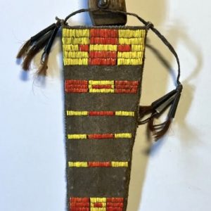 Vintage Native American Indian Leather Knife Sheath; Knife, Quills;  Lot 2
