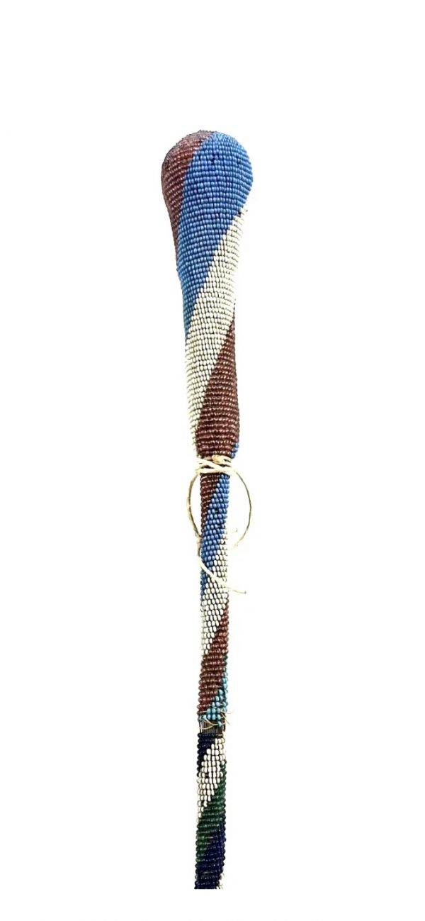 Antique Native American Indian Paiute Dance Wand Staff; Glass Seed Beads; Allard Auction; 1880s-1890s - Image 2