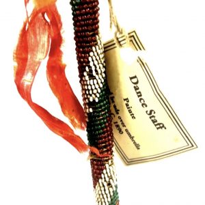 Antique Native American Indian Paiute Dance Wand Staff; Glass Seed Beads; Allard Auction; 1880s-1890s