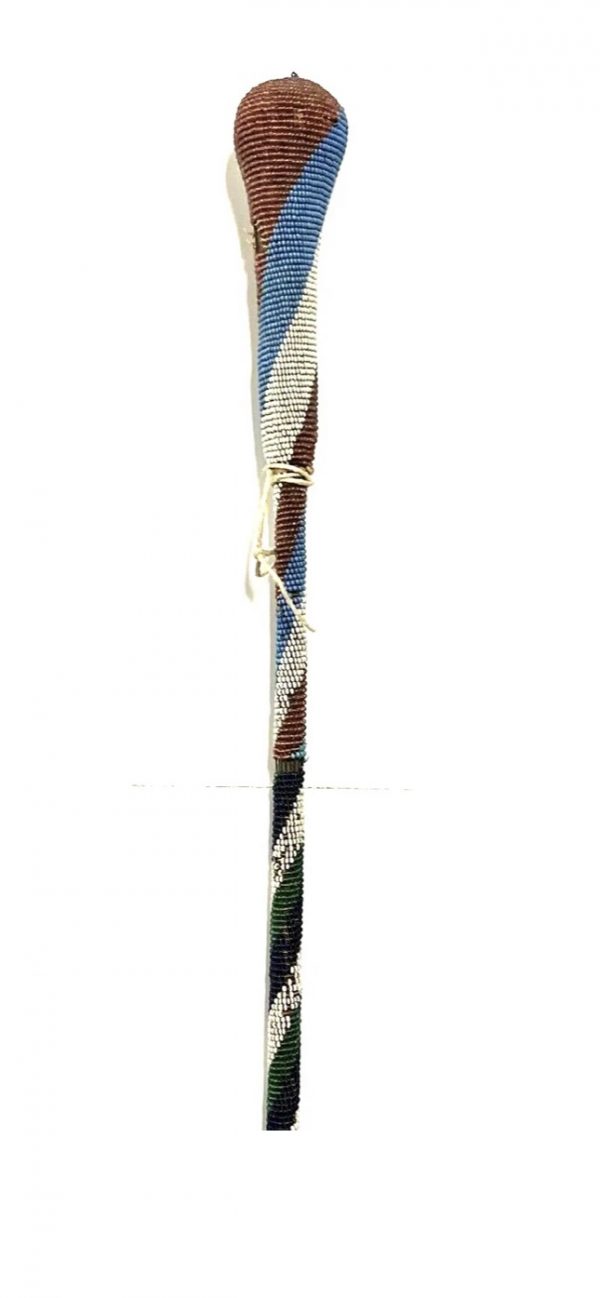 Antique Native American Indian Paiute Dance Wand Staff; Glass Seed Beads; Allard Auction; 1880s-1890s - Image 3
