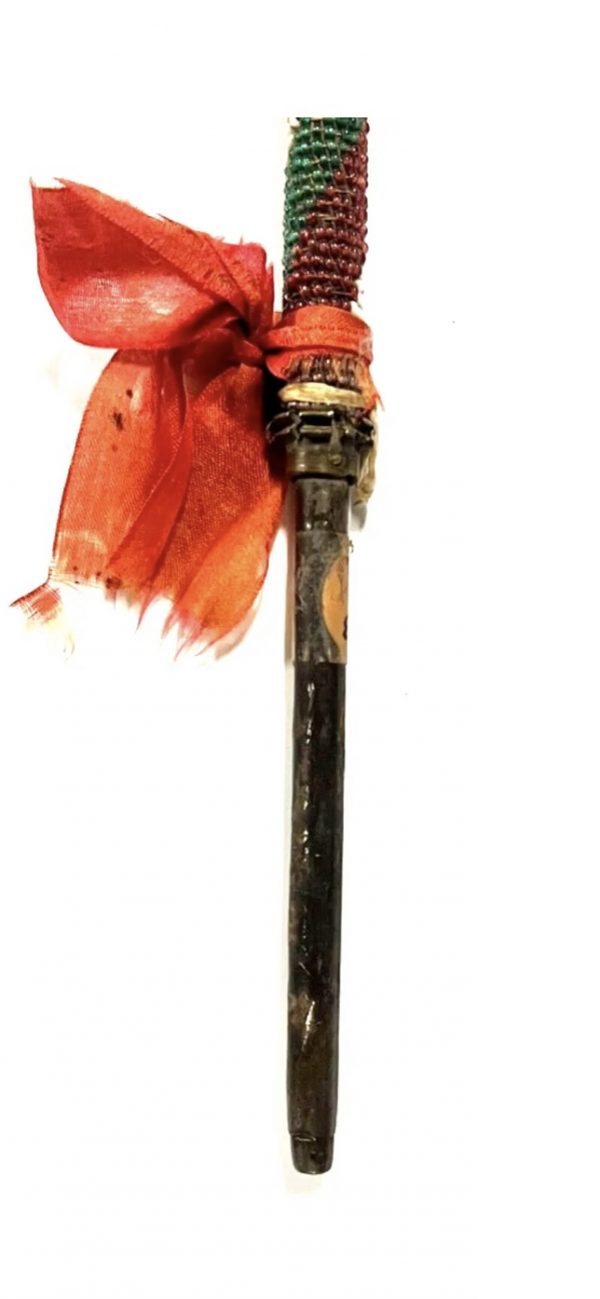 Antique Native American Indian Paiute Dance Wand Staff; Glass Seed Beads; Allard Auction; 1880s-1890s - Image 9