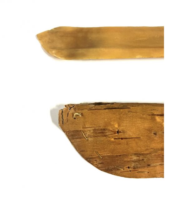 Original Native American Indian Animal Bone Knife; with Rare Birch Bark Scabbard - Image 4
