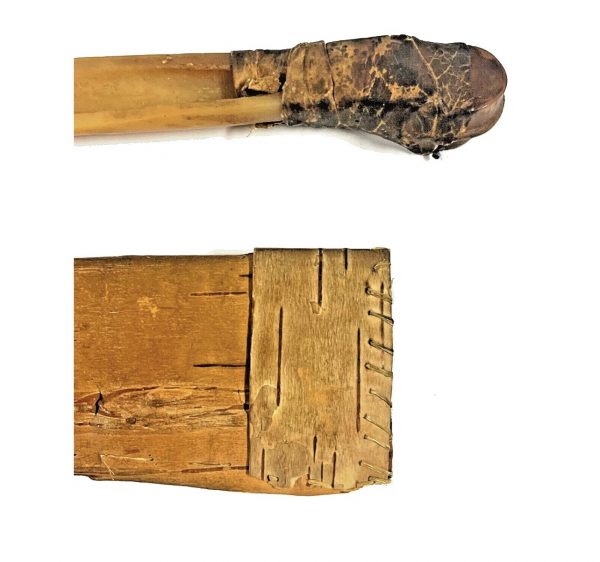 Original Native American Indian Animal Bone Knife; with Rare Birch Bark Scabbard - Image 2