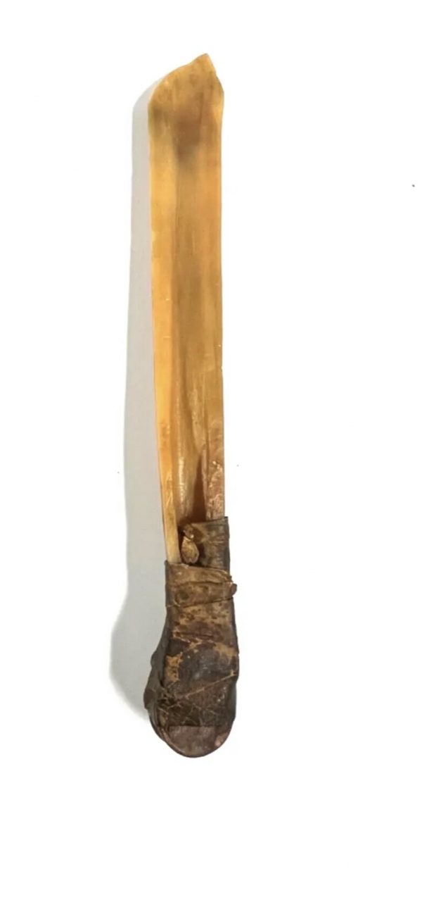 Original Native American Indian Animal Bone Knife; with Rare Birch Bark Scabbard - Image 8