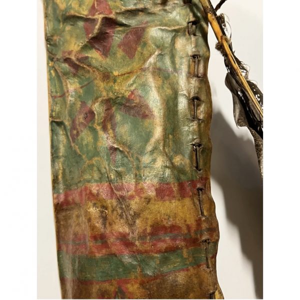 Antique Quiver Parfleche With Feathers; Hand Painted, HorseHair - Image 4