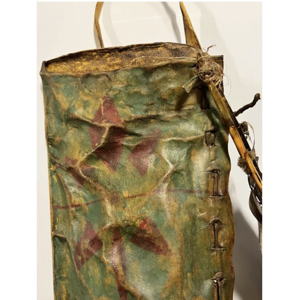 Antique Quiver Parfleche With Feathers; Hand Painted, HorseHair - Image 7