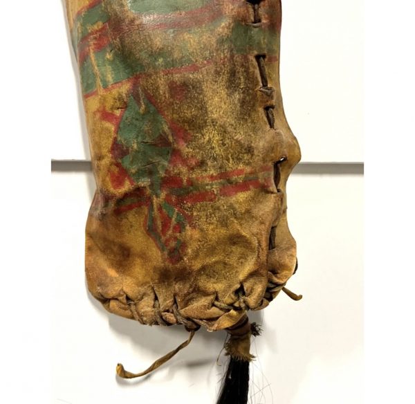 Antique Quiver Parfleche With Feathers; Hand Painted, HorseHair - Image 6