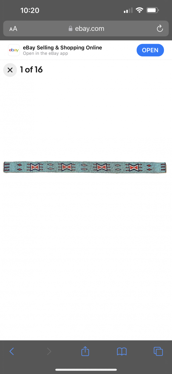 Native American Indian Beaded Belt; Amazing Shape; Late 1800's to Early 1900s