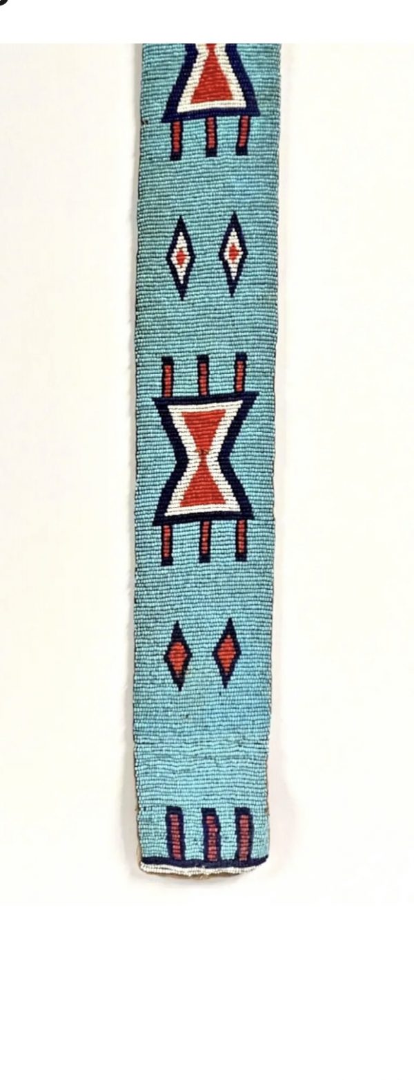 Native American Indian Beaded Belt; Amazing Shape; Late 1800's to Early 1900s - Image 6