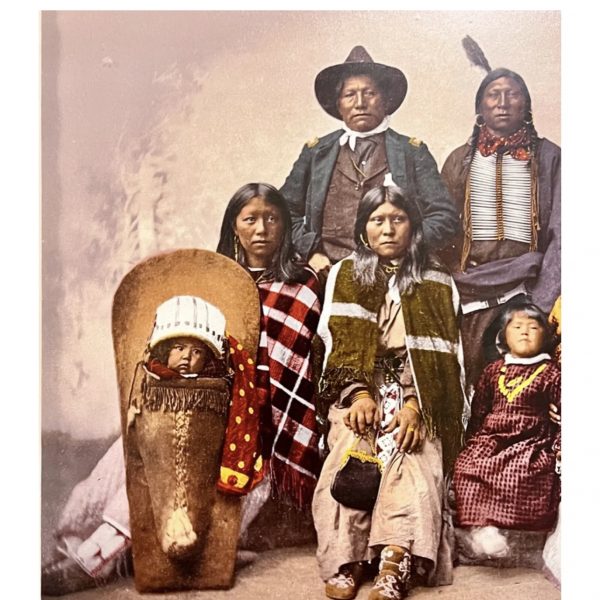 Original Hand Painted Chief's Photograph With Family; Period Frame; Ex Cowans - Image 4