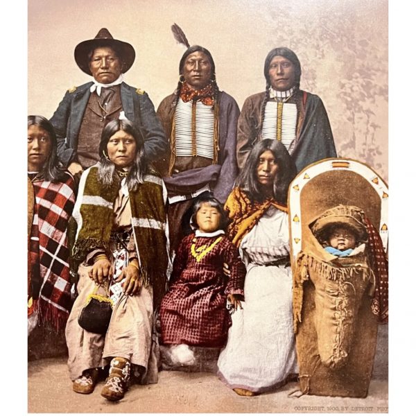 Original Hand Painted Chief's Photograph With Family; Period Frame; Ex Cowans - Image 5