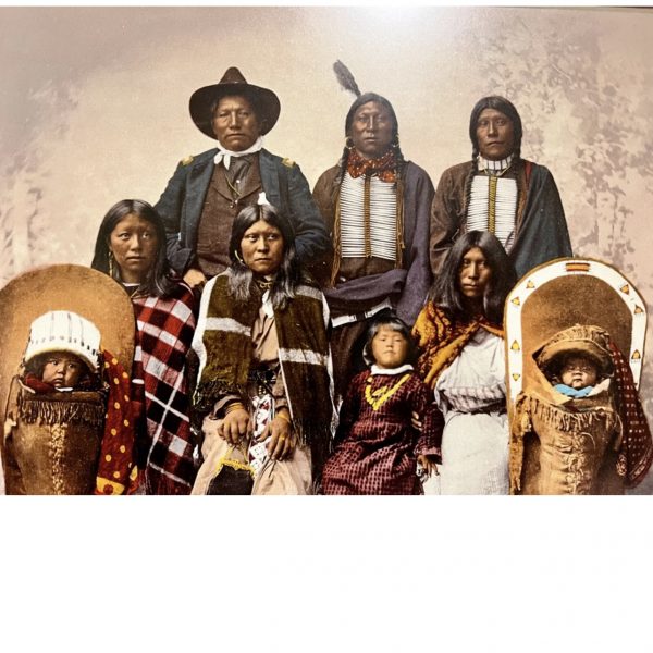 Original Hand Painted Chief's Photograph With Family; Period Frame; Ex Cowans - Image 9