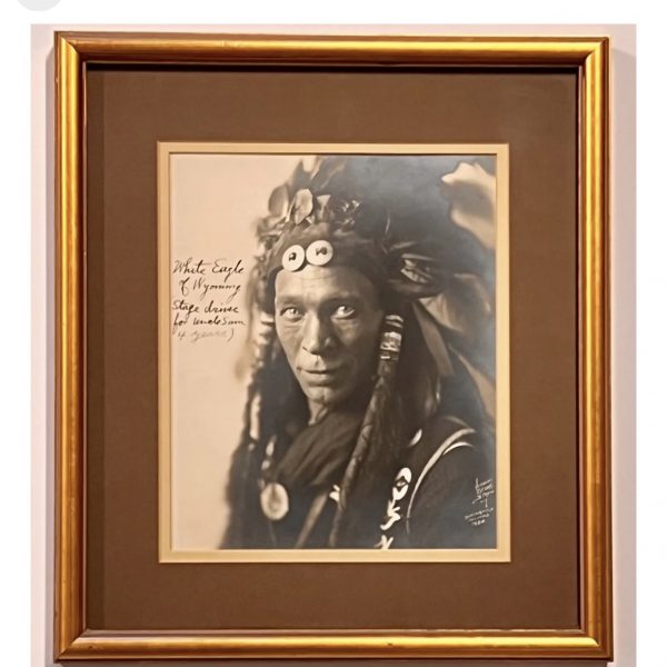 “White Eagle” of Wyoming; Stage Driver for Uncle Sam; Framed Photograph; 1924