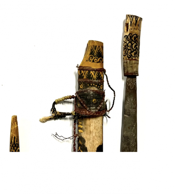 Antique Headhunters Dayak Mandau Borneo Sword & Scabbard; 1890’s to 1920’s - Image 3