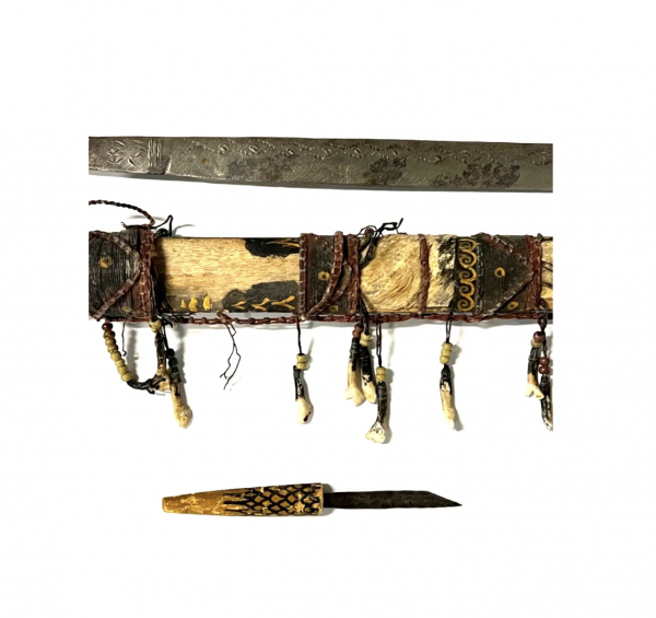 Antique Headhunters Dayak Mandau Borneo Sword & Scabbard; 1890’s to 1920’s - Image 4