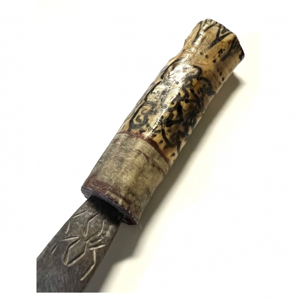 Antique Headhunters Dayak Mandau Borneo Sword & Scabbard; 1890’s to 1920’s - Image 8
