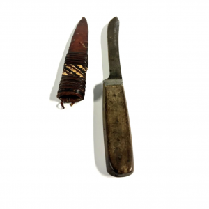 Antique Native American Indian Knife & Leather Sheath; Late 1800's to Early 1900
