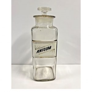 Vintage Apothecary Pharmacy Bottle; “ANISUM”; Large; Dated 1889