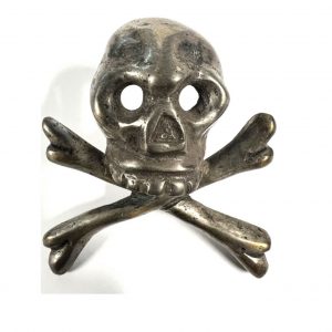 Antique Christian Mori Silver Skull and Bones; With Nail/Spike; 1800s or Earlier