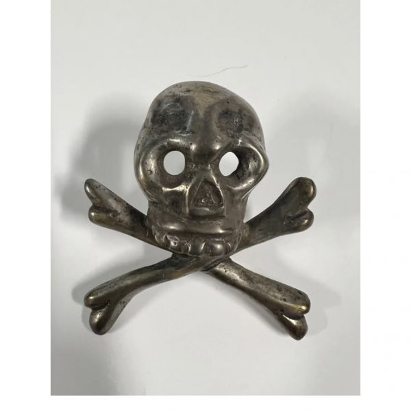 Antique Christian Mori Silver Skull and Bones; With Nail/Spike; 1800s or Earlier - Image 3