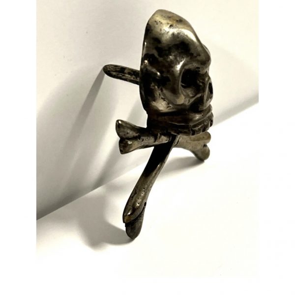 Antique Christian Mori Silver Skull and Bones; With Nail/Spike; 1800s or Earlier - Image 4