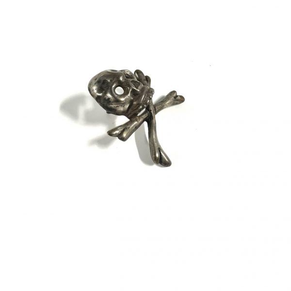 Antique Christian Mori Silver Skull and Bones; With Nail/Spike; 1800s or Earlier - Image 6