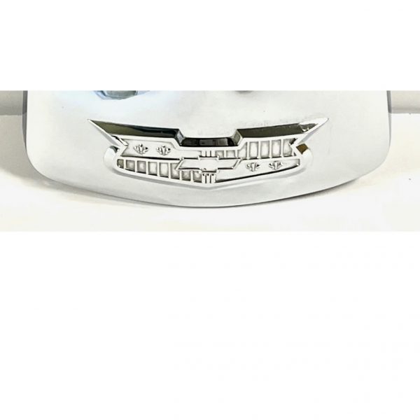 1957 Original Chevrolet Tailpipe Exhaust Cover; Chev Emblem +Base; 3X Chrome - Image 2