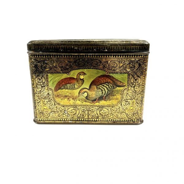 Antique Biscuit Tin; English Or German; Large; Beautiful Birds On Surface; 1890s - Image 8