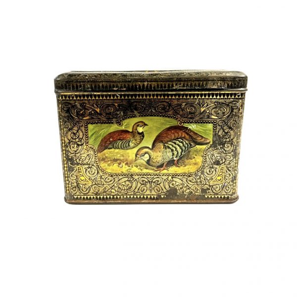 Antique Biscuit Tin; English Or German; Large; Beautiful Birds On Surface; 1890s - Image 6