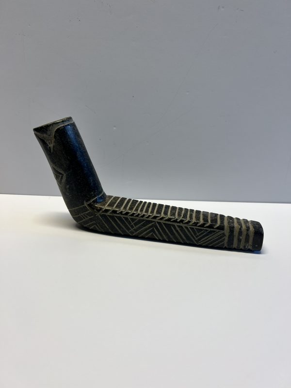 Ancient Native American Indian Stone Pipe; Highly Carved and Etched