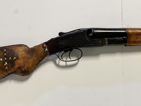 Original Native American Indian Vintage Shotgun Covered in Leather or Rawhide - Image 3