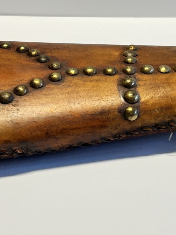 Original Native American Indian Vintage Shotgun Covered in Leather or Rawhide - Image 9